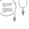 Pink Rose Flower Rope Charm Bead Dangle