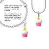 Resin Pink Cupcake with White Frosting Rope Charm Bead Dangle
