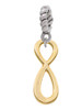 Medium Elegant Gold Tone Infinity Sign Rope Charm Bead Dangle