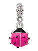 Mini Hot Pink Ladybug Rope Charm Bead Dangle