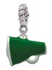 Small Green Megaphone Rope Charm Bead Dangle