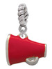 Small Red Megaphone Rope Charm Bead Dangle