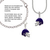Small Purple Football Helmet Rope Charm Bead Dangle