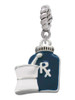 Blue Prescription Bottle Rope Charm Bead Dangle