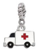 Ambulance with Cross Rope Charm Bead Dangle