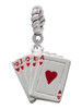Card Hand - Hearts Rope Charm Bead Dangle