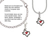 Open Rope Texas with Red Heart Rope Charm Bead Dangle