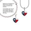 Texas Lone Star Heart Rope Charm Bead Dangle