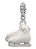 White Ice Skates Rope Charm Bead Dangle