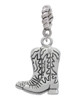 Cowboy Boots Rope Charm Bead Dangle