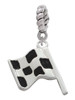 Checkered Race Flag Rope Charm Bead Dangle