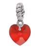 Red Crystal Heart Rope Charm Bead Dangle