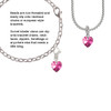 Hot Pink Crystal Heart Rope Charm Bead Dangle