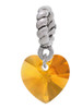 Yellow Crystal Heart Rope Charm Bead Dangle