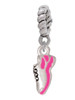 Mini Hot Pink Running Shoe Rope Charm Bead Dangle