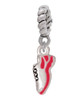 Mini Red Running Shoe Rope Charm Bead Dangle