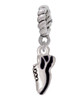 Mini Black Running Shoe Rope Charm Bead Dangle