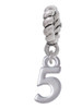 Small Number - 5 - Rope Charm Bead Dangle