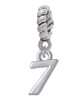 Small Number - 7 - Rope Charm Bead Dangle