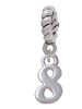 Small Number - 8 - Rope Charm Bead Dangle