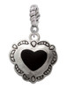 Black Concho Heart Rope Charm Bead Dangle