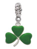Green Three Leaf Clover - Shamrock Rope Charm Bead Dangle