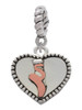 Ballet Shoe in Heart Rope Charm Bead Dangle