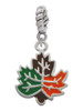 Large Enamel Fall Leaf Rope Charm Bead Dangle