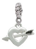 Heart with Arrow Rope Charm Bead Dangle
