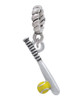 Enamel Softball and Bat Rope Charm Bead Dangle