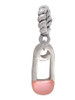 2-Sided Pink Baby Safety Pin Rope Charm Bead Dangle