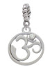Om in Circle with Clear Crystal Rope Charm Bead Dangle