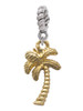 Gold Tone Palm Tree Rope Charm Bead Dangle