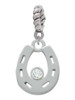 Horseshoe with Clear Crystal Rope Charm Bead Dangle