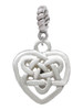Small Celtic Heart Knot Rope Charm Bead Dangle