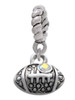 Mini Football with AB Crystal Rope Charm Bead Dangle