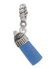 3-D Blue Baby Bottle Rope Charm Bead Dangle