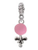 Pink Baby Rattle Rope Charm Bead Dangle