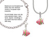 Hot Pink Tropical Fish with Lime Green Stripe Rope Charm Bead Dangle