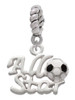 All Star - Soccer ball Rope Charm Bead Dangle