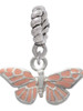 Small Pink Butterfly Rope Charm Bead Dangle