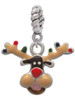 Reindeer with Christmas Lights Rope Charm Bead Dangle