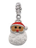 Santa Face with Curly Beard Rope Charm Bead Dangle