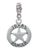 Texas Ranger Badge Rope Charm Bead Dangle
