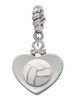 Volleyball in Heart Rope Charm Bead Dangle