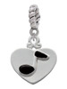 Music Note in Heart Rope Charm Bead Dangle
