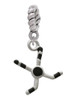 Hockey Sticks with Puck Rope Charm Bead Dangle