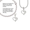 Heart Outline with diagonal Cross Rope Charm Bead Dangle