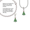 Green Christmas Tree with Red Crystals Rope Charm Bead Dangle