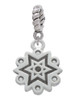 Antiqued Snowflake Rope Charm Bead Dangle